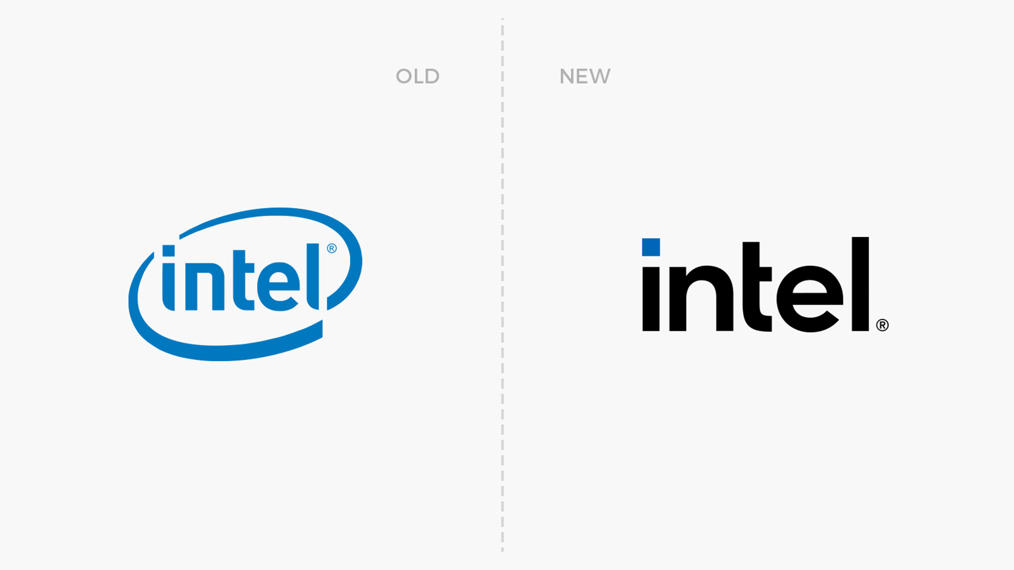 intel英特爾新舊(jiù)logo對(duì)比/