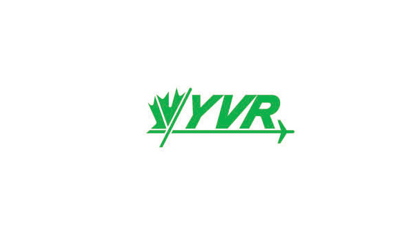 以楓葉和(hé)字母YVR為(wèi)造型，下(xià)方設計(jì)了(le)飛(fēi)機(jī)的(de)圖形，兩者相(xiàng)結合的(de)公司LOGO設計(jì)