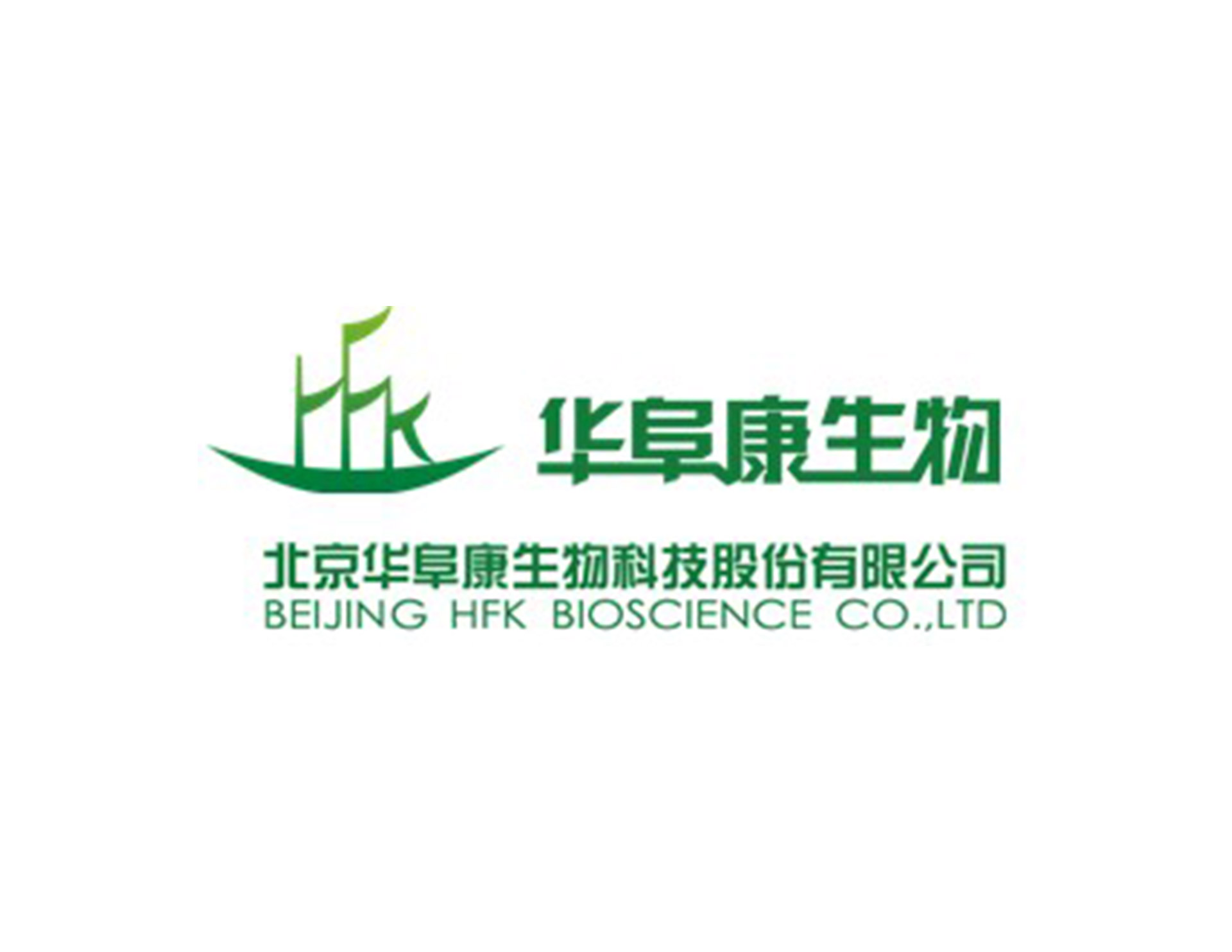 華阜康生(shēng)物(wù)LOGO設計(jì)創意是(shì)以HFK字母變形為(wèi)船(chuán)