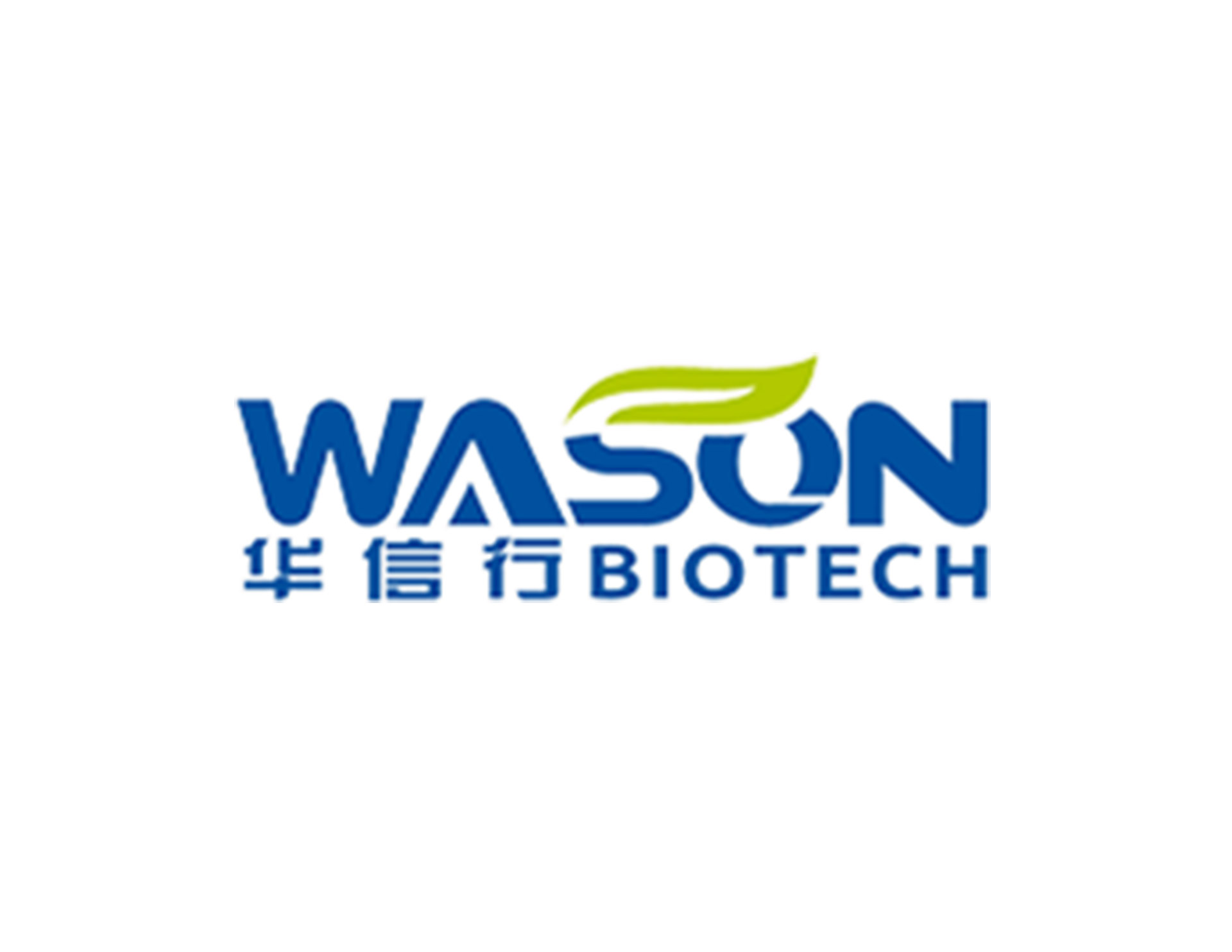 華信行(xíng)生(shēng)物(wù)科(kē)技(jì)公司創意設計(jì)是(shì)以wasono 在s字母上(shàng)用(yòng)綠(lǜ)葉結合