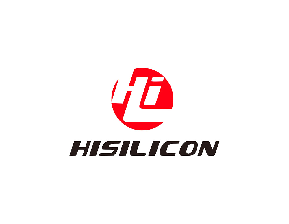 Hisilicon海(hǎi)思logo設計(jì)，以紅(hóng)色圓形結合大(dà)寫H和(hé)小(xiǎo)寫i字母展開(kāi)