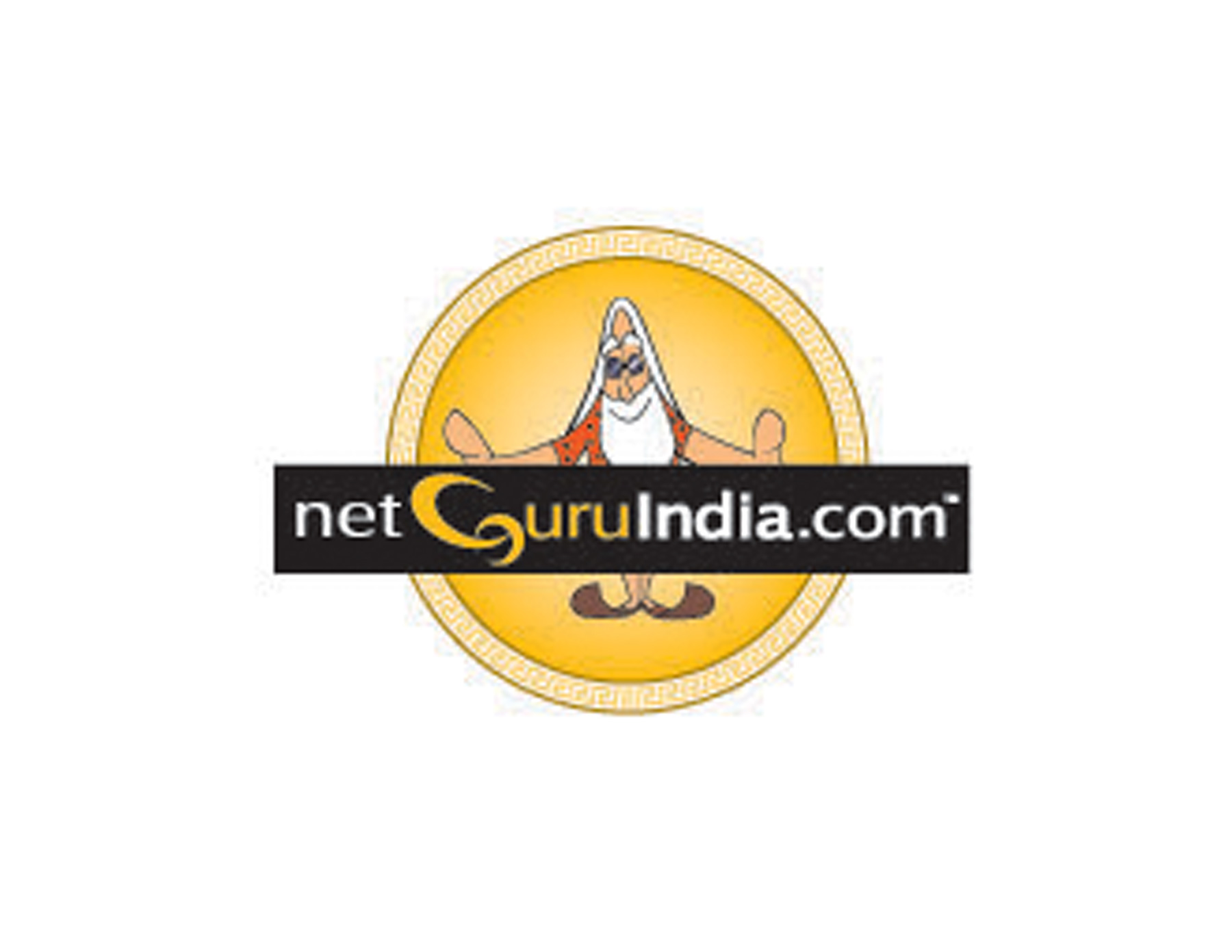 netGuruIndia.com用(yòng)一(yī)個(gè)圓形的(de)圖案中間(jiān)帶有(yǒu)玩(wán)魔法的(de)老(lǎo)人(rén)當作(zuò)LOGO。