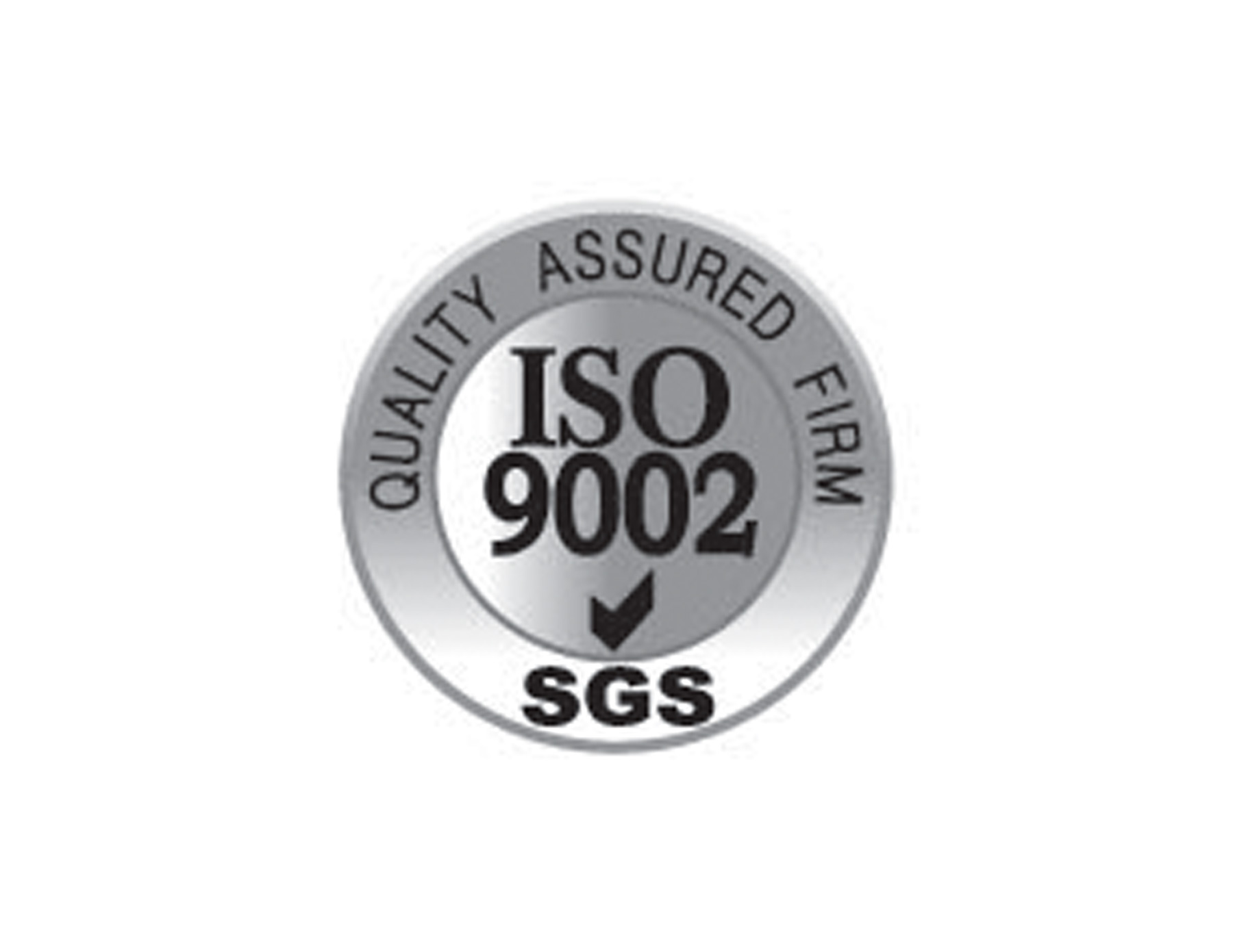 ISO9002認證體(tǐ)系LOGO設計(jì)，圓徽中帶有(yǒu)SGS字樣，金(jīn)融質感增加視(shì)覺沖擊力