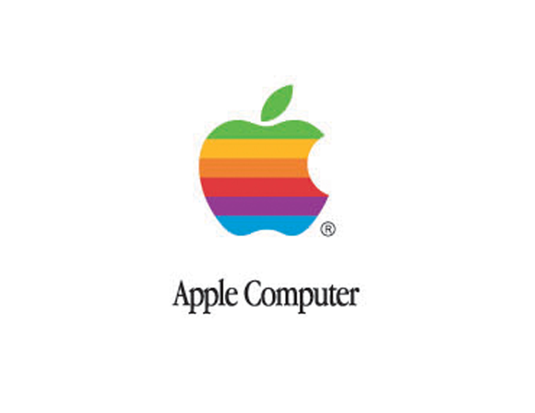 Apple彩色版LOGO在原有(yǒu)圖形上(shàng)用(yòng)彩虹色裝飾。