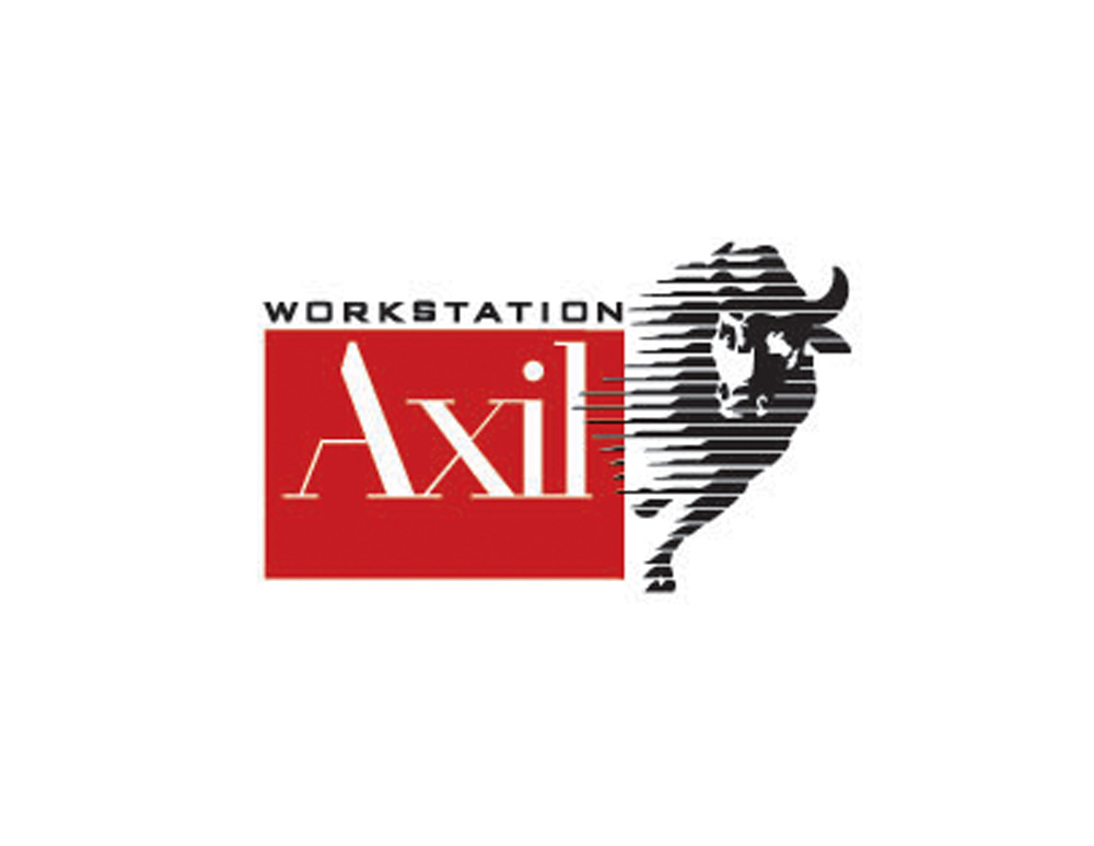 一(yī)款以黑(hēi)牛奔跑為(wèi)形象的(de)Axil公司LOGO